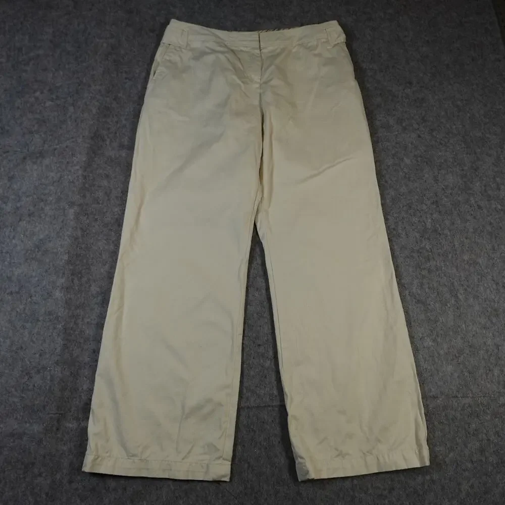 J.‎ Jill Pants Womens 14 Petite Chino Light Yellow Wide Leg Cotton High Rise